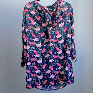 Old Navy Navy Blue & Pink Floral Dress | Size XS